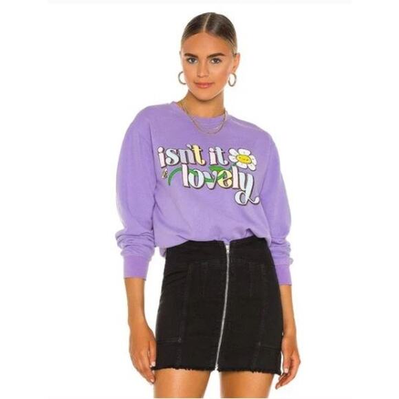 BSR by SAMII RYAN Sweatshirt isn't it lovely purple MEDIUM NWT Sweater - Picture 1 of 4